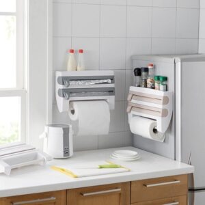 “Multi-Use Kitchen Dispenser: Film, Foil & Paper Organizer”
